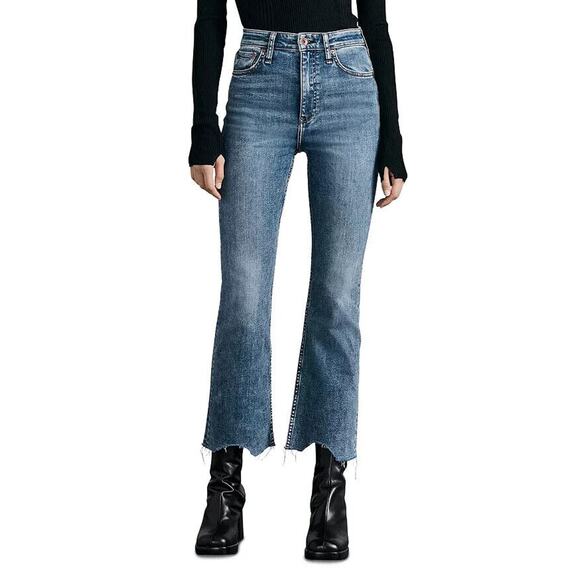Rag & Bone Casey High Rise Flared Leg Jeans in Pebbles Wash Women's Size 31 - Picture 10 of 10